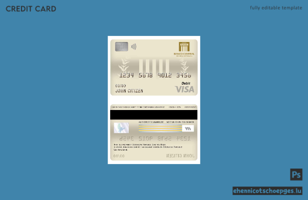 Beispielvorschau einer Visa-Debitkarte der Zentralbank der Dominikanischen Republik
